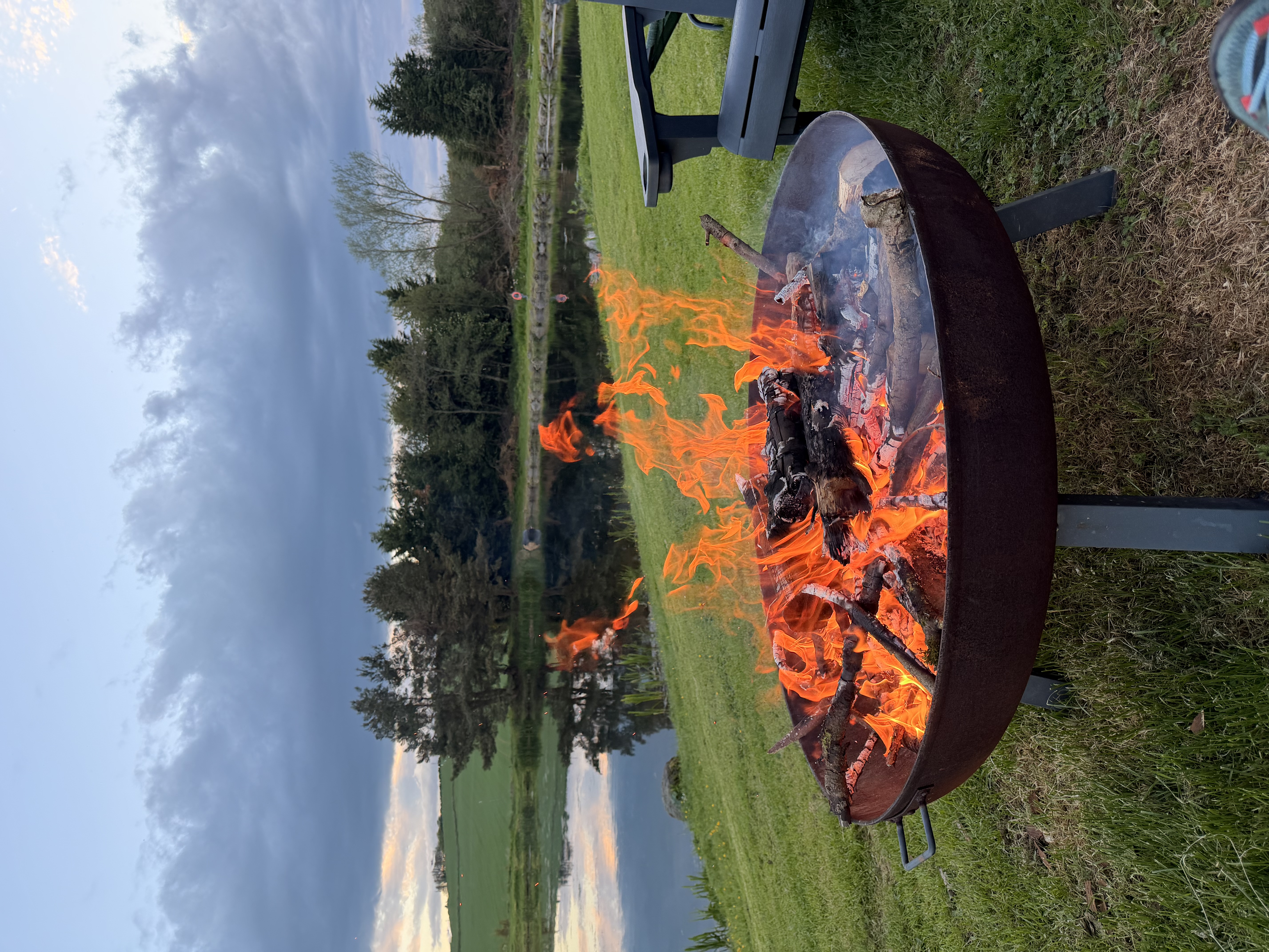 Fire pit at Loch Insch Touring Park